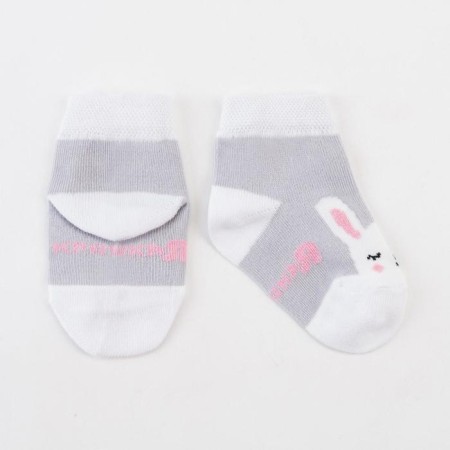 Socks children's baby I am “bunny”, gray color, 12-14 cm-1