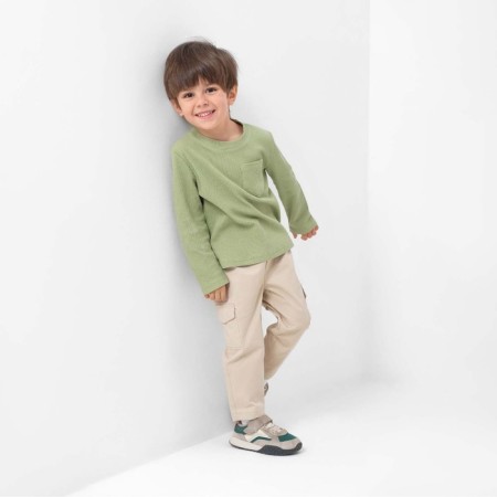Children's longliv with KAFTAN "BASIC Line" pocket, p. 34 (122-128 cm), khaki-3