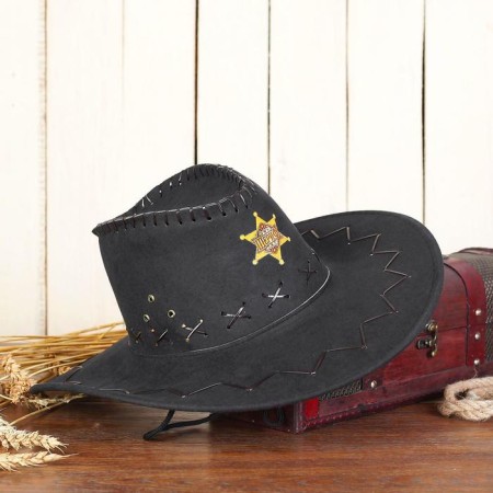 Cowboy Hat "Sheriff", district. 56-58, black color-1