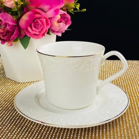 Tea set of Lenardi "White Rose", porcelain, 250 ml, 12 items