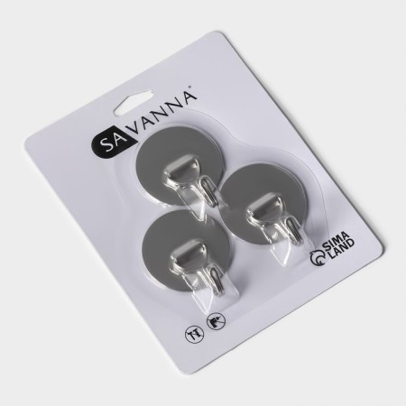 Set of metal self -adhesive hooks Savanna Chrome Loft Moving, 3 pcs, 2 × 4.5 cm-5