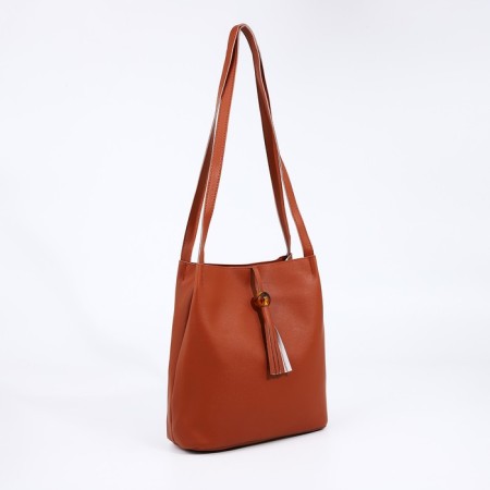 Bag Women's Tout on the valve, brown color-2