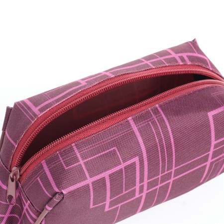Cosmetic bag with lightning, burgundy color-2