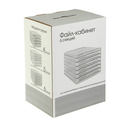 Boxing universal Erichkrause Office, 6 departments, gray-3