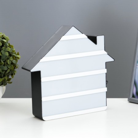 Night-wing-alphabet "House" LED English, numbers, from batteries/USB black and white 22x24.5x5 cm Risalux 9335-1