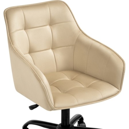Computer chair Oisha plastic/velor, black/beige 56x63x80 cm-4