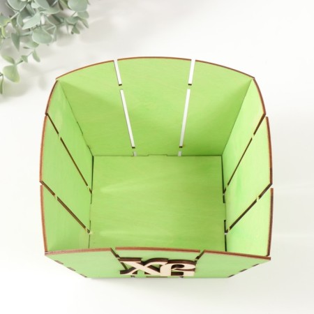 Easter basket Easter "XV" 19x19x12 cm, light green-4