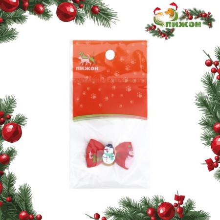 New Year's gum "Snowman", red-1