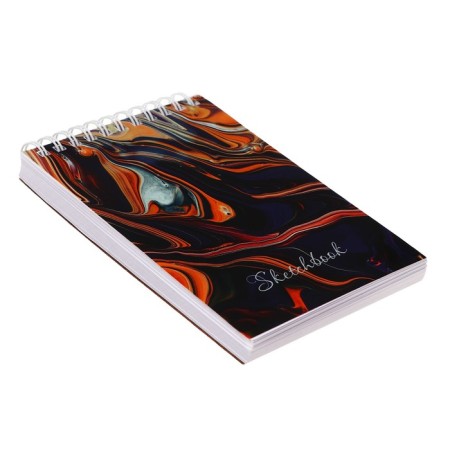 A6 sketchbook, 80 sheets on the crest on the short side of the "marble", the cover coated cardboard, solid substrate, block 100 g/m²-1