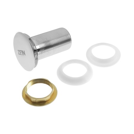 Bottom valve Zein B2, 1 1/4 ", a large button, for a shell, chrome-14