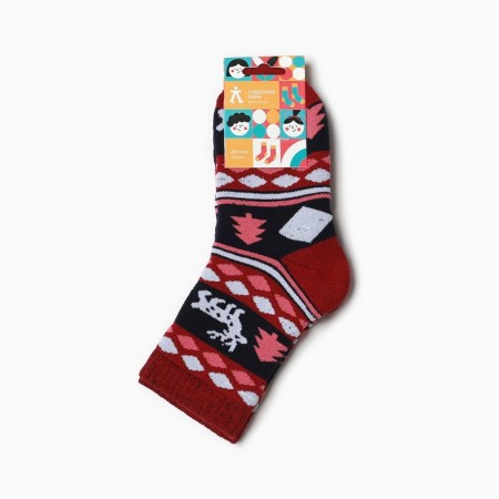Noski children's terry, red color, size 18-20-4