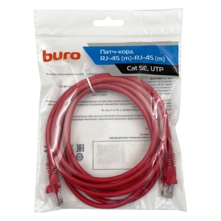 Buro UTP 4 pairs CAT5E CCA Molded 3M Red RJ-45 (M) -RJ-45 (M)-1