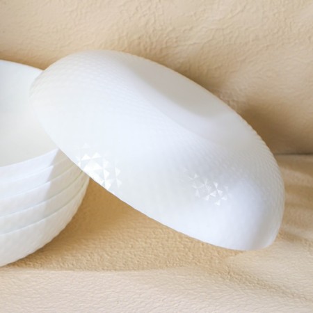 A set of dining plates Luminarc Diwali Shells, 800 ml, D = 20 cm, glass ceramics, 6 pcs, white color-4