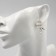 Earrings Metal "Medusa" miniature, white color