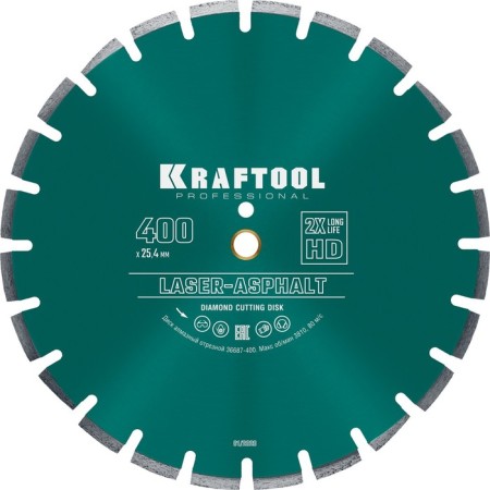 Diamond disk Kraftool 36687-400, 10 x 3.4 mm, d = 25.4 mm, 400 mm