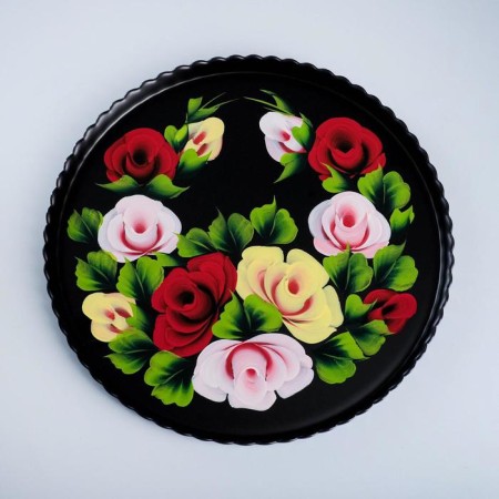 Set for juice with a tray "Zhostovo" Art painting, 6 glasses 1250/200 ml-5