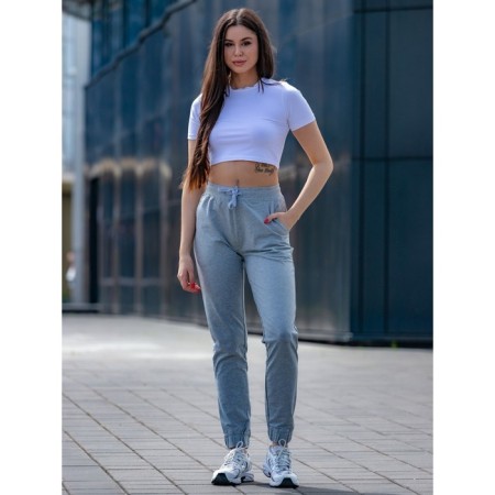 Women's pants, size 46, gray color-1