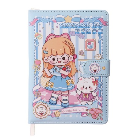 Gift notebook, A6+, 132 sheets, color block, with a curly knife, PVC cover, "anime", mix-3