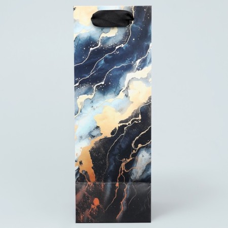 Gift package for a bottle, packaging, "marble", 9 x 25 x 8.9 cm-4