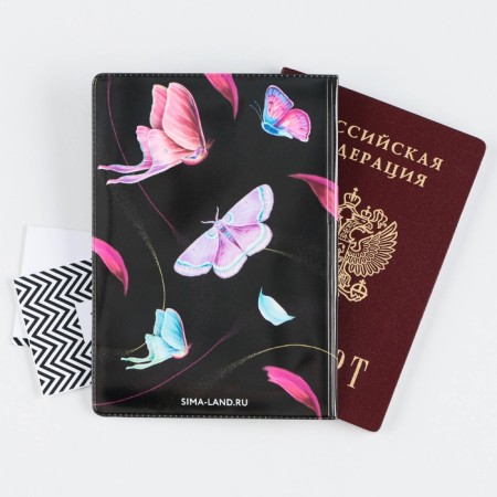 Cover for the passport "Butterflies", PVC, full -color seal-2