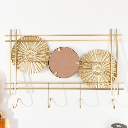 Decorative hooks with a mirror metal "circles" 45x6x30 cm-3