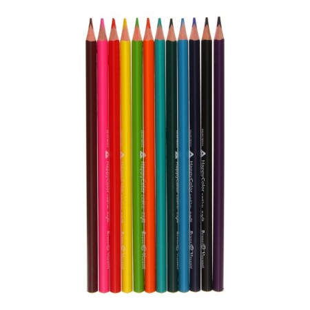 Pencils 12 colors BrunovisConti Happycolor, three -sided, mix-4