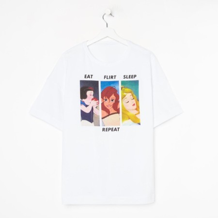Футболка «Repeat» Принцессы oversize, цвет белый-2