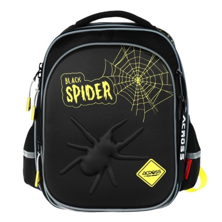 School backpack 37 x 28 x 13cm, ergonomic back, Across 557, gray/orange-2