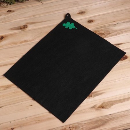 Bath mat 50x40 cm with an applique "Oak sheet" Black