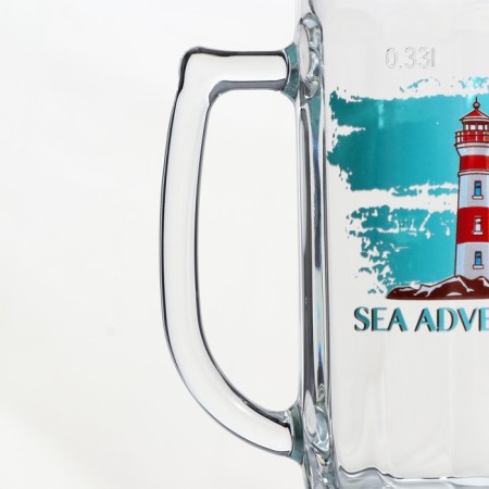 Glass mug for beer "Hamburg. Sea adventure ", 330 ml-2