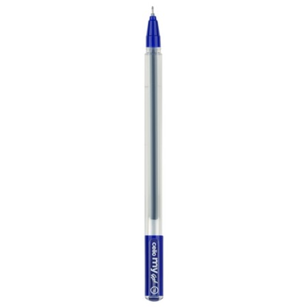Gel pen Cello "My Gel" Knot 0.5mm, blue ink, soft letter, matte transparent case-2