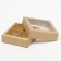 Folding box for 4 sweets with a window, craft, 12.6 x 12.6 x 3.5 cm
