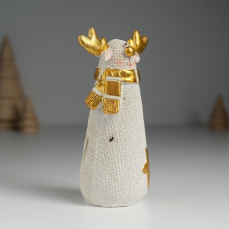 Souvenir Polystone "A deer from a burlap in a scarf" 6.5x5x11.5 cm-1