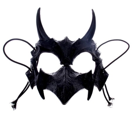 Carnival mask "Skull with horns", black color
