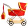 Puppet stroller No. 6, red/yellow color