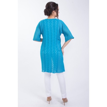 Cardigan female, size 44, blue color-4