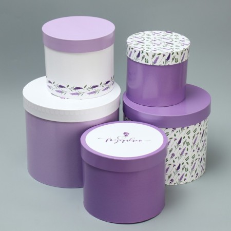 Set of hats 5 in 1, gift packaging, Lavender, 13 x 14 - 19.5 x 22 cm-1