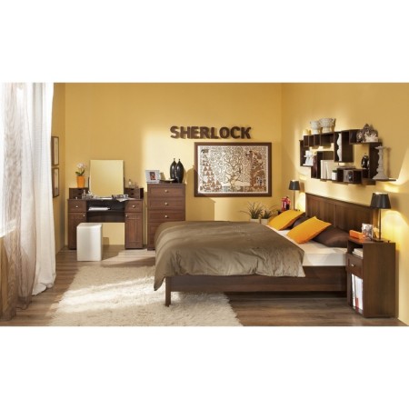 Bedside table Sherlock 64, 400 × 353 × 565 mm, chocolate nut color-1