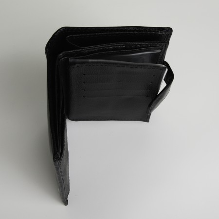 Male purse on magnet 3 in 1, department for auto documents, passports, black color-4