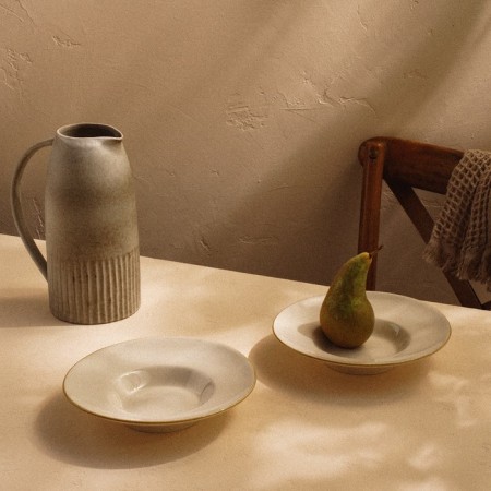 A set of plates for paste SL Home "Leggero", d = 21 cm, beige color-4