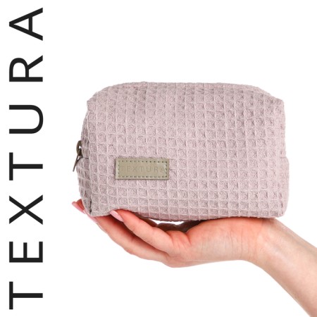 TEXTURA lightning cosmetic bag, pink color