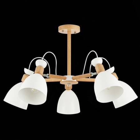 Ceiling EVOLUCE lamp. Sle103802-05. Balcamo. 5x60 watts, E27, 65x65x45 cm, color light wood, white-3