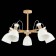 Ceiling EVOLUCE lamp. Sle103802-05. Balcamo. 5x60 watts, E27, 65x65x45 cm, color light wood, white