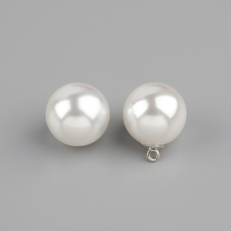 A set of buttons on the leg, d = 15 mm, 5 pcs, pearly/silver color-1