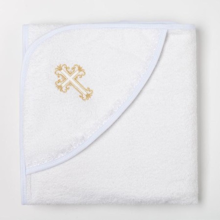 A pole towel for baptism with embroidery, size 100x100 cm, white color K40/1-4