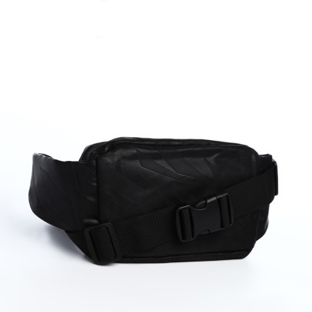 Bag on one shoulder with a zipper, 3 outer pockets, black color-2