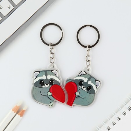 Key keychain 2 pcs "Raccoon"-2