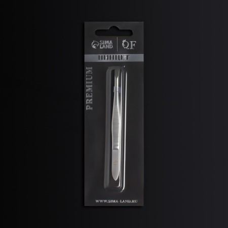 Pinzet "Premium" beveled, narrow, 9 × 0.6 cm, on the blister, silver color-6