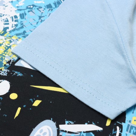 Set for a boy (T -shirt/shorts), Blue/Indigo color, height 104 cm-2