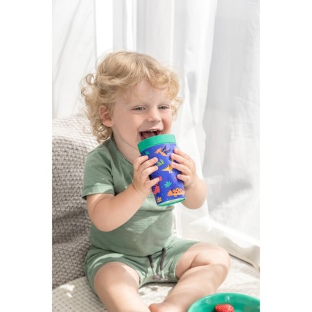 Children's glass with decor, 380 ill., Green color-1